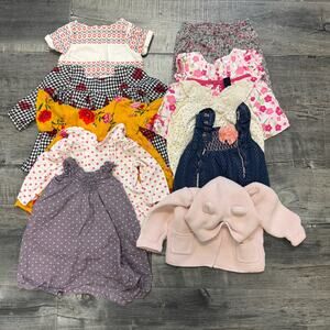 Lot of 10 Baby Girl's Clothing Items Various Styles Sz 3-6mos